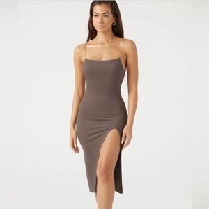 Joah Brown Slit Dress